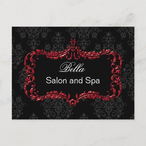 red damask gold business ThankYou Cards