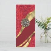 Red damask & gold swirl (Standing Front)