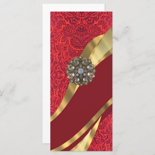Red damask & gold swirl (Front/Back)