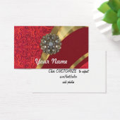 Red damask & gold swirl (Desk)