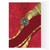 Red damask & gold swirl (Inside (Left))