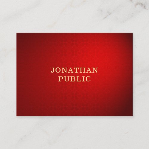Red Damask Gold Text Elegant Professional Template Business Card
