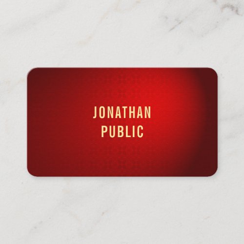 Red Damask Gold Text Template Elegant Professional Business Card