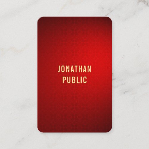 Red Damask Gold Text Template Professional Elegant Business Card