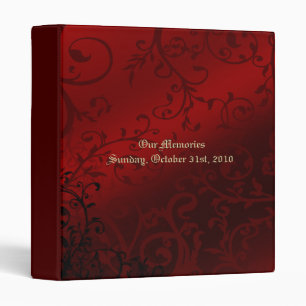 Red Damask Gothic Wedding Photo Album Binder