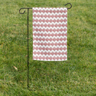 Red Damask Invitation | Elegant Black & Red Garden Flag