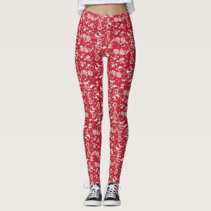 Red Damask Leggings