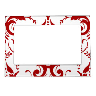 Red Damask Magnetic Photo Frame Holder