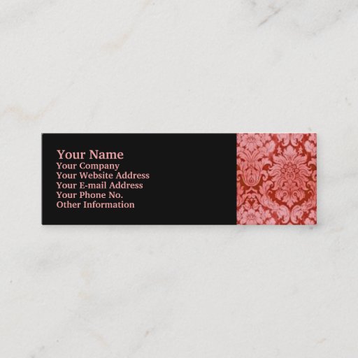Customizable RED DAMASK BUSINESS CARD TEMPLATES