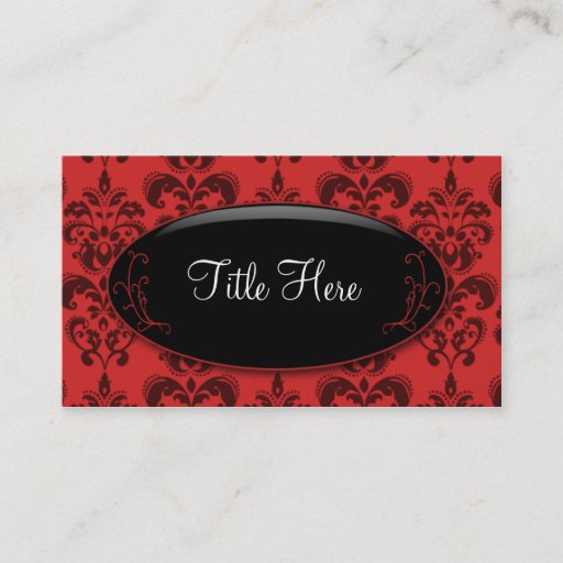 Customizable Red Damask Opal Business Card