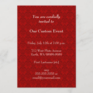 Red Damask Pattern Invitation