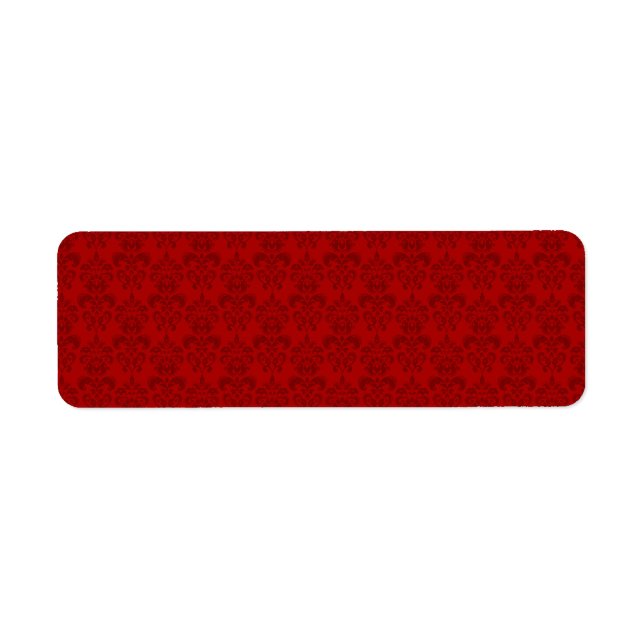 Red Damask Pattern Label (Front)