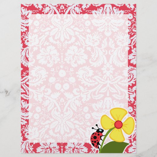 Red Damask Pattern; Ladybug (Front)