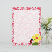 Red Damask Pattern; Ladybug (Standing Front)