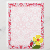 Red Damask Pattern; Ladybug (Front/Back)