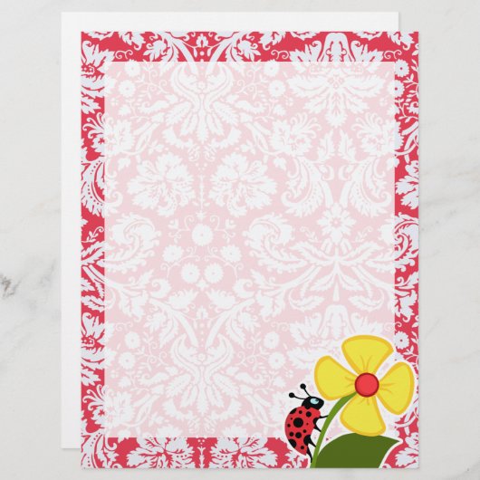 Red Damask Pattern; Ladybug (Front/Back)