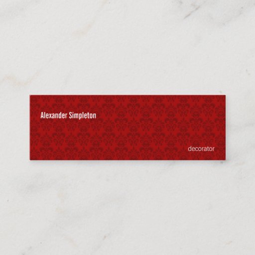 Customizable Red Damask Pattern Business Cards