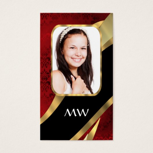 Red damask photo template (Front)