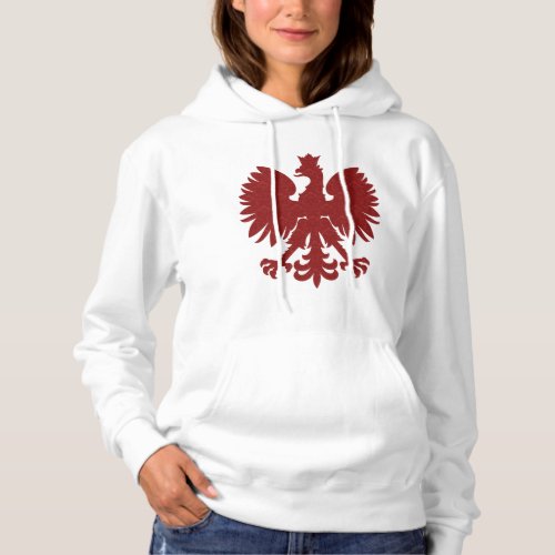 Red Damask Polish Eagle Hoodie