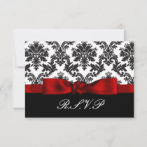 red damask  rsvp cards standard 3.5 x 5