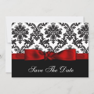 red  damask Save the date