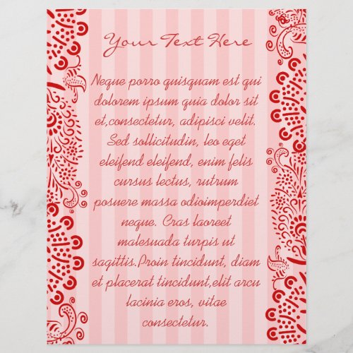 Red Damask Striped Swirled Flyer