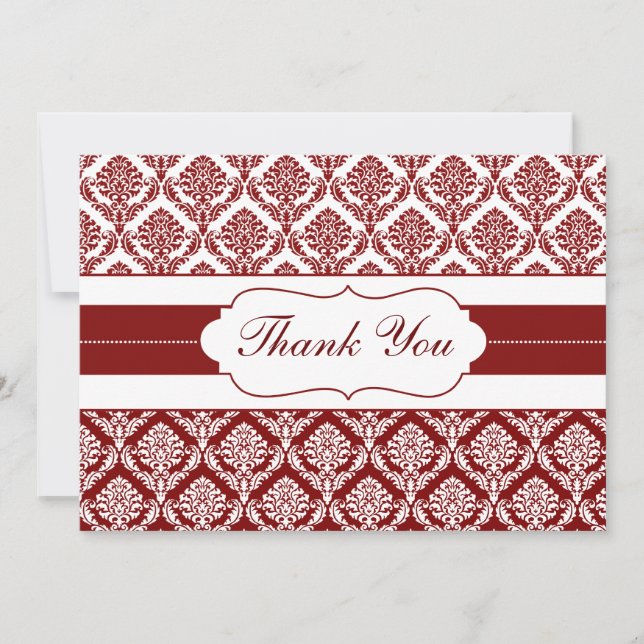 red damask ThankYou Cards (Front)