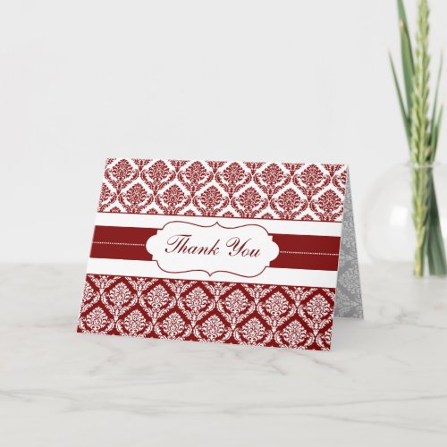 red damask ThankYou Cards