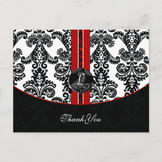 red damask ThankYou Cards