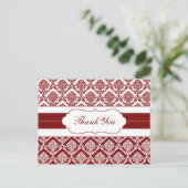 red damask ThankYou Cards (Standing Front)
