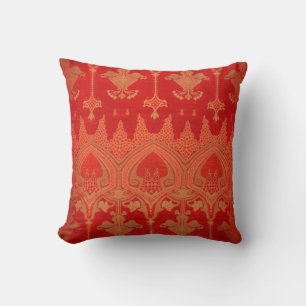 Red Damask Vintage Elegant Brocade Cushion