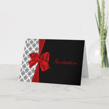 red damask  wedding Invitation cards