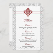 red damask wedding menu (Front/Back)