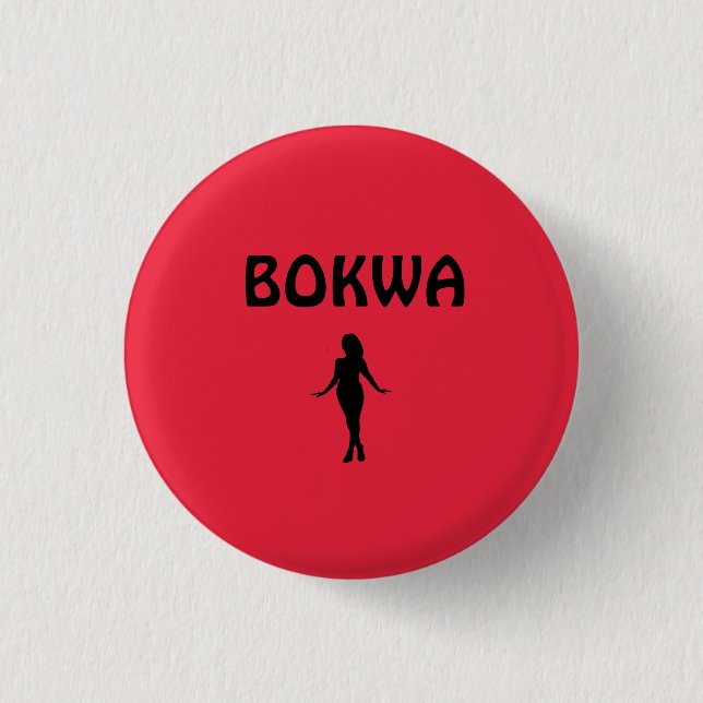 Red Dancer Silhouette Bokwa Button (Front)