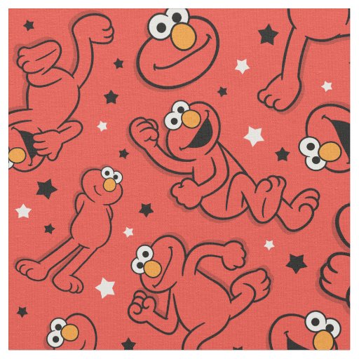 Red Dancing Elmo Pattern Fabric