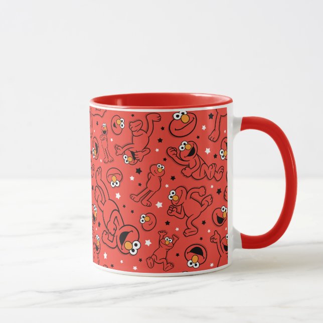 Red Dancing Elmo Pattern Mug (Right)