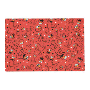 Red Dancing Elmo Pattern Placemat