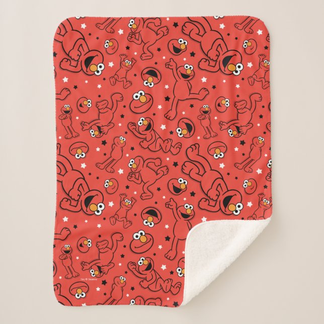 Red Dancing Elmo Pattern Sherpa Blanket (Front)
