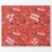 Red Dancing Elmo Pattern Wrapping Paper (Flat)