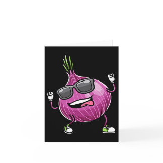 Red Dancing Onion Vegetable  Card