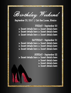 birthday itinerary gifts on zazzle