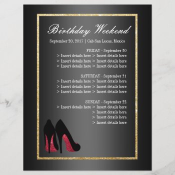 Red Dancing Shoes Itinerary - Birthday by party_depot at Zazzle