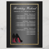 Red Dancing Shoes Itinerary - Birthday (Front)