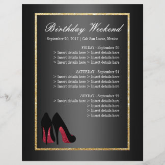 Red Dancing Shoes Itinerary - Birthday