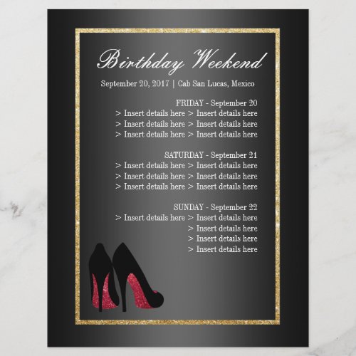 Red Dancing Shoes Itinerary _ Birthday