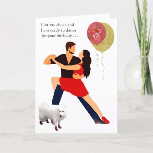 Red Dancing Shoes Tango Dog Ready Too Card