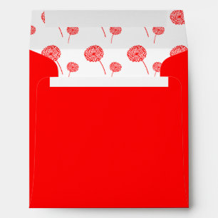 Red Dandelions Pattern Envelope
