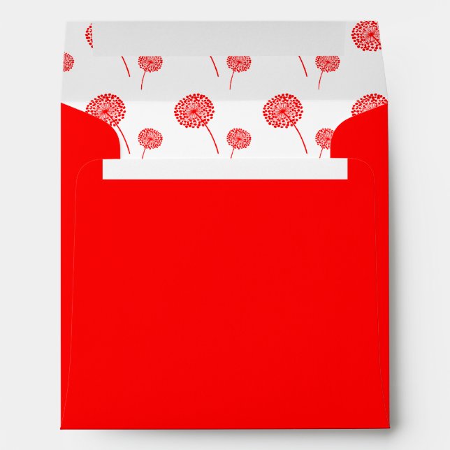 Red Dandelions Pattern Envelope (Back (Bottom))