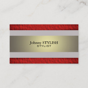Red dark and gold shine stripes classy business card