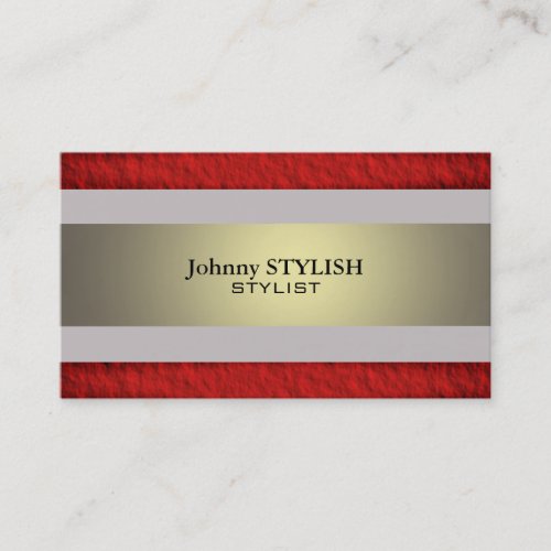 Red dark and gold shine stripes classy business card